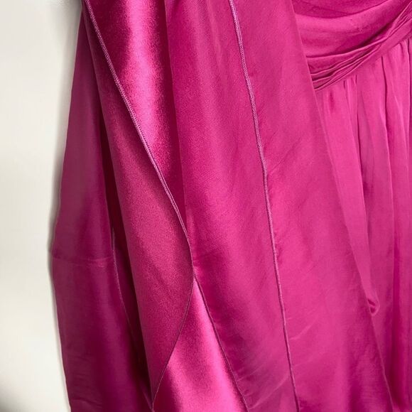 Dolce & Gabbana magenta silk chiffon bustier gathered fit & flare dress size 40 - Picture 9 of 16